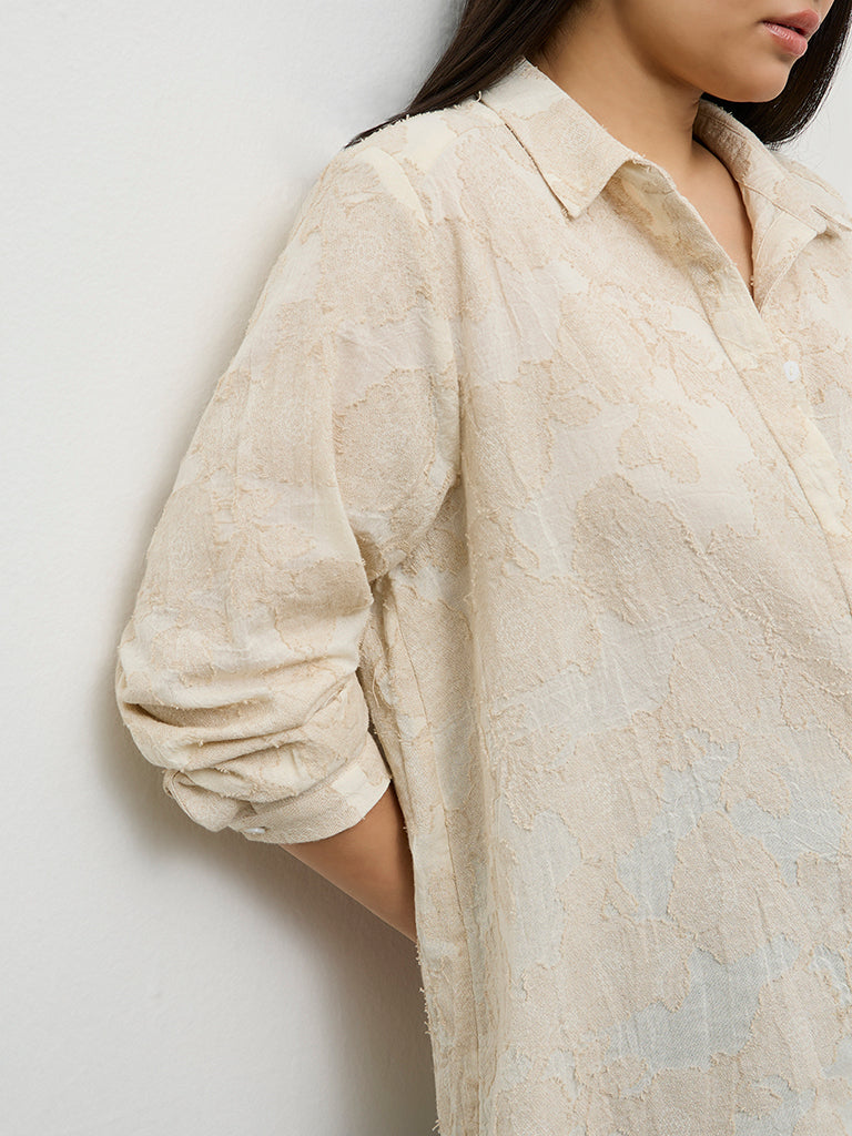 Gia Cream Textured Blouse
