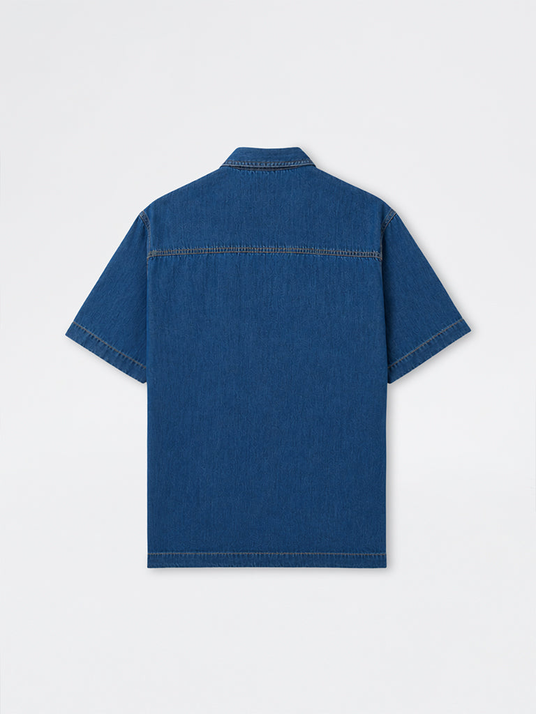 WES Casuals Indigo Relaxed-Fit Denim Shirt