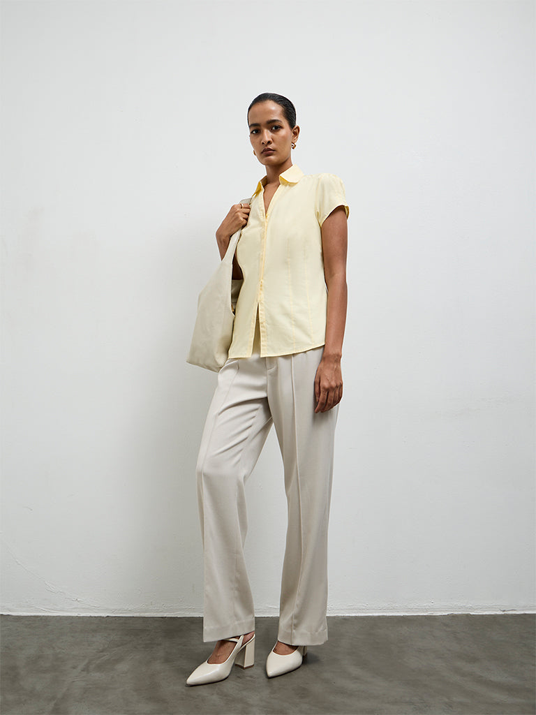 Wardrobe Light Yellow Solid Shirt