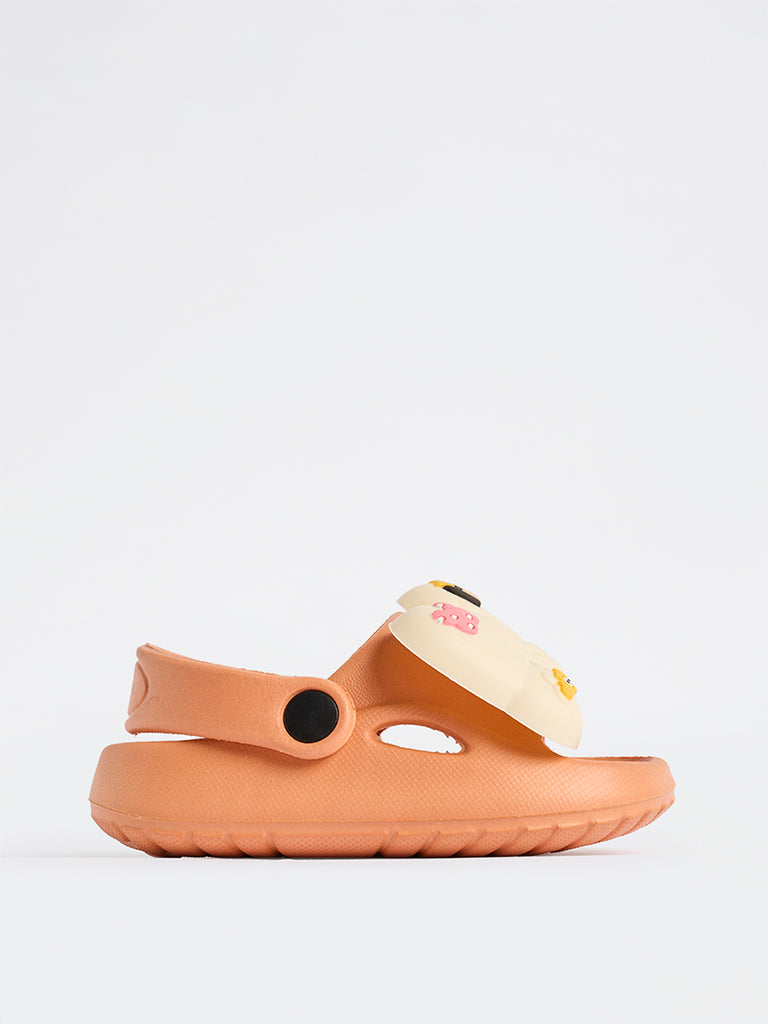 Yellow Peach Bow Detailed Clogs