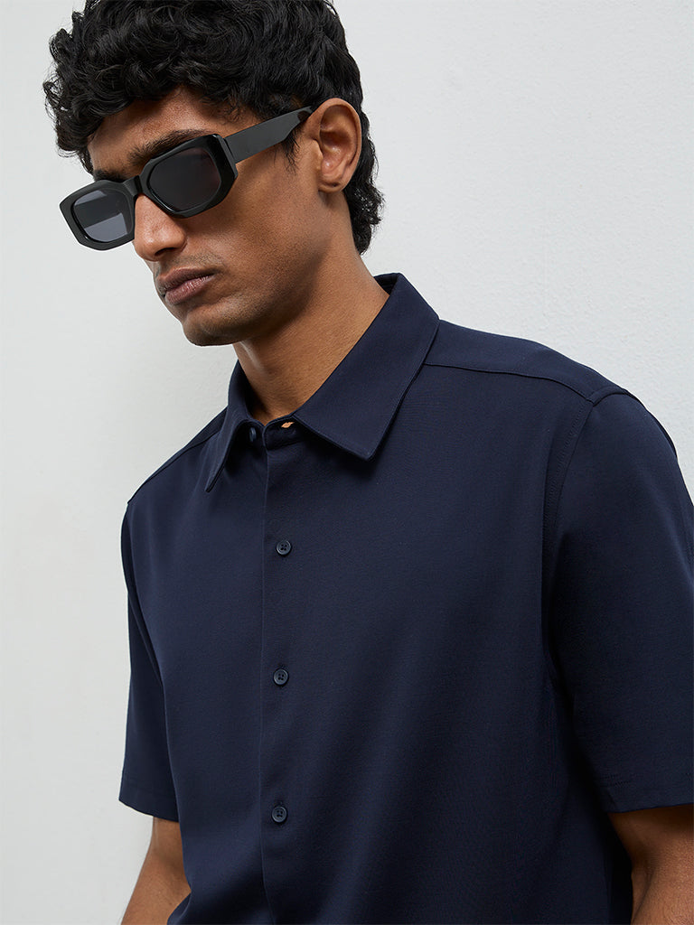 Ascot Navy Relaxed Fit Shirt
