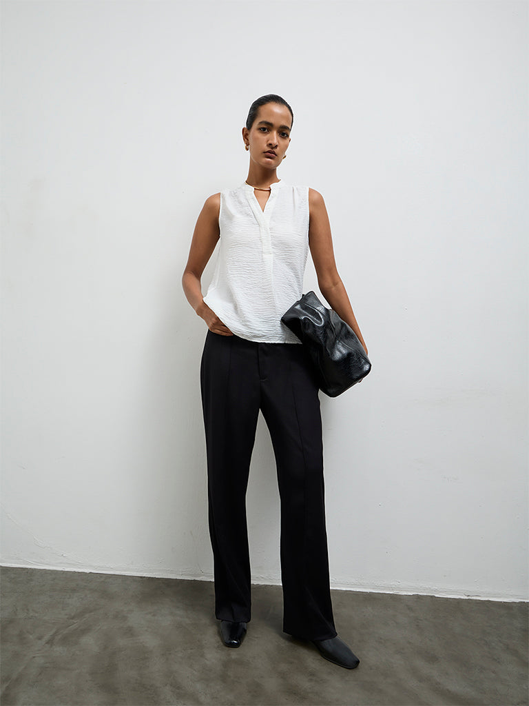 Wardrobe Ivory Crinkle-Textured Blouse