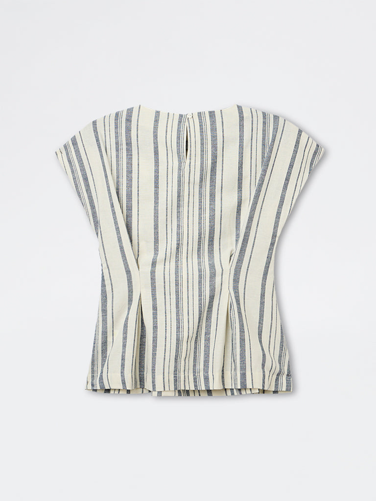 Wardrobe Ivory Striped Cotton-Blend Top