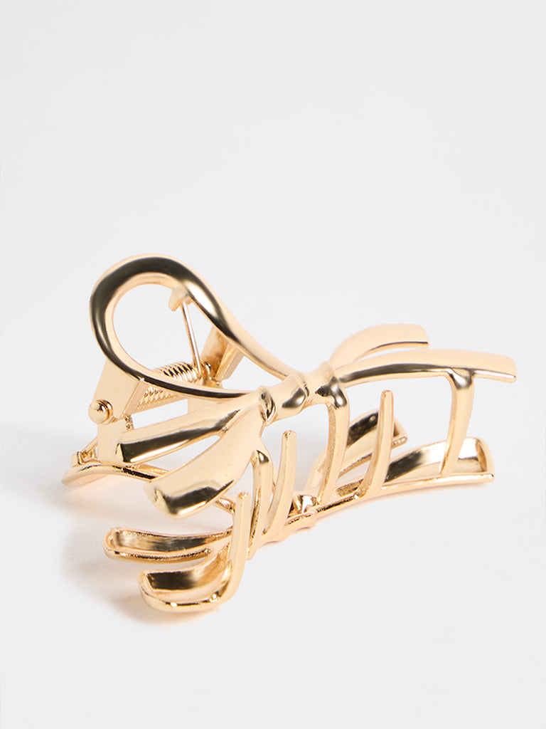 Westside Accessories Gold Bow-Design Claw Clip