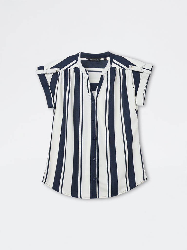 Wardrobe Navy Striped Top
