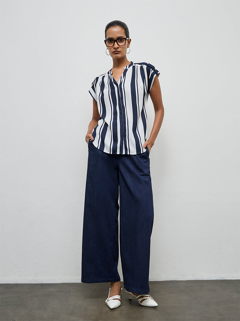 Wardrobe Navy Striped Top