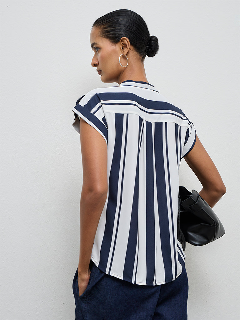 Wardrobe Navy Striped Top