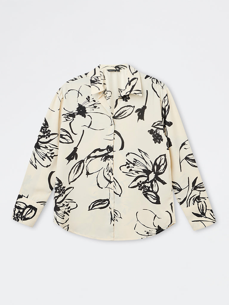 Wardrobe Ivory Floral Printed Shirt