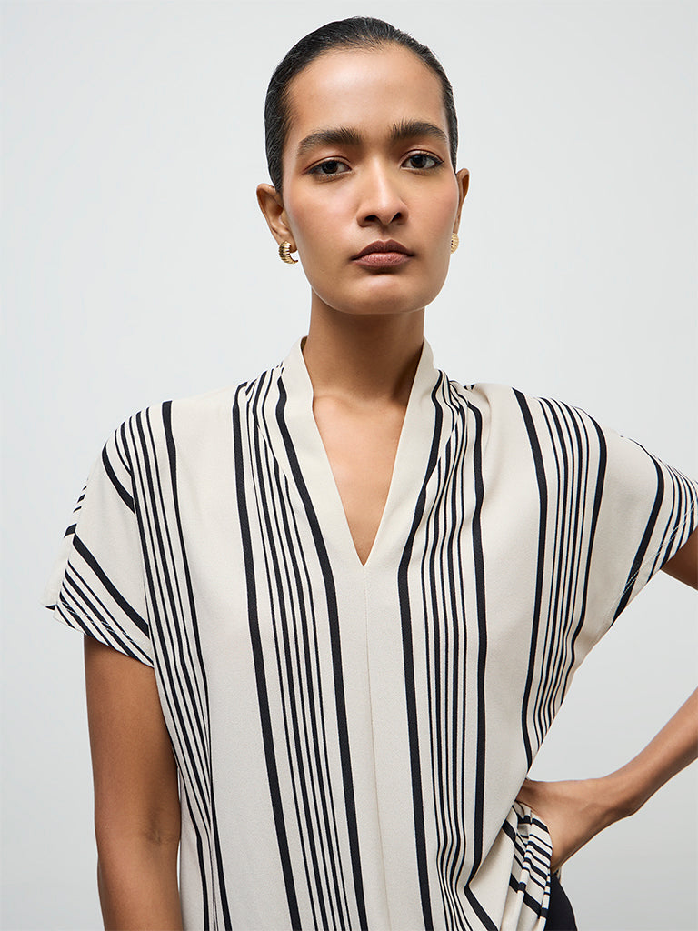 Wardrobe Off-White Striped Blouse