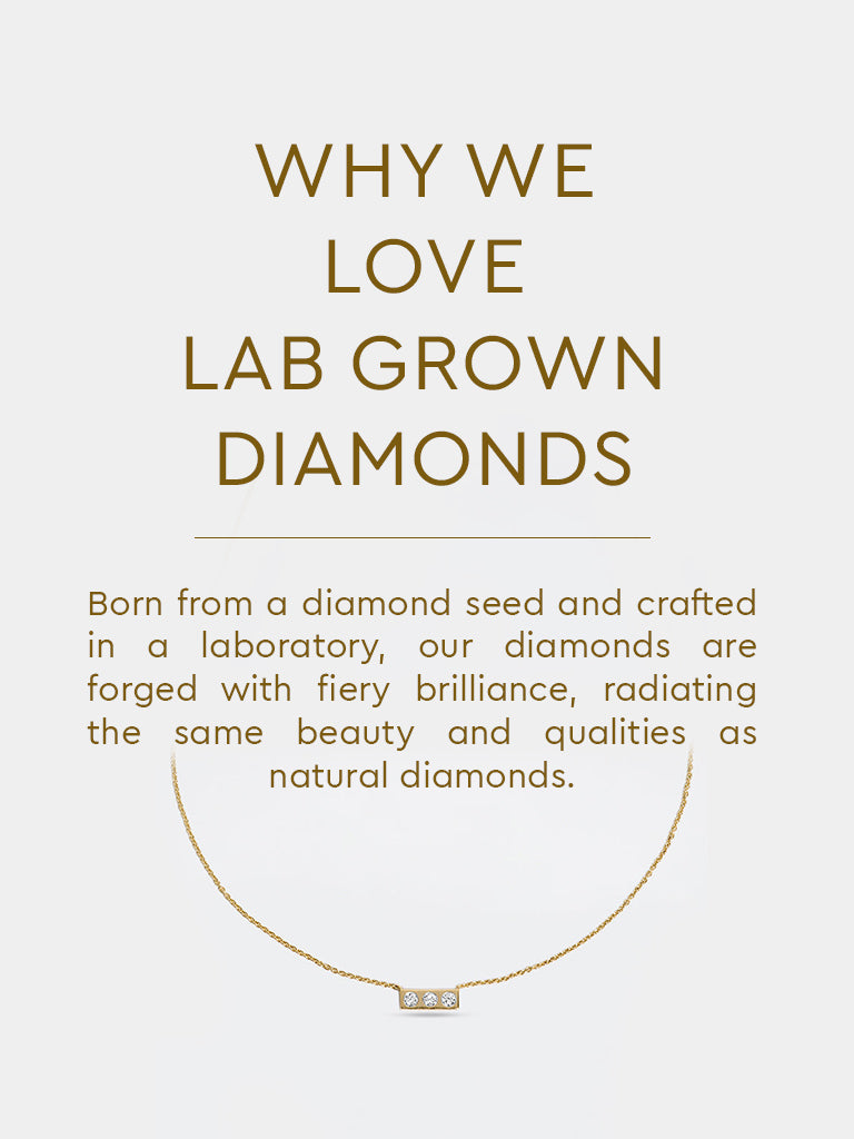 3 Stone Bezel Lab Diamond Necklace