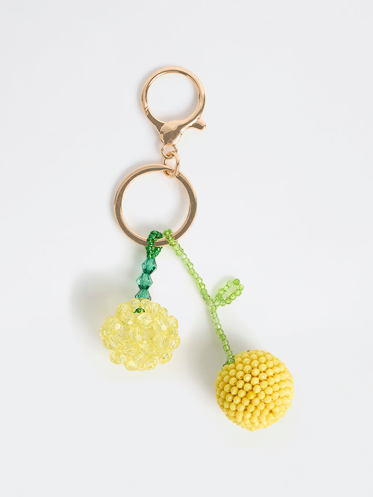 Westside Accessories Yellow Lemon Beaded Bag Charm