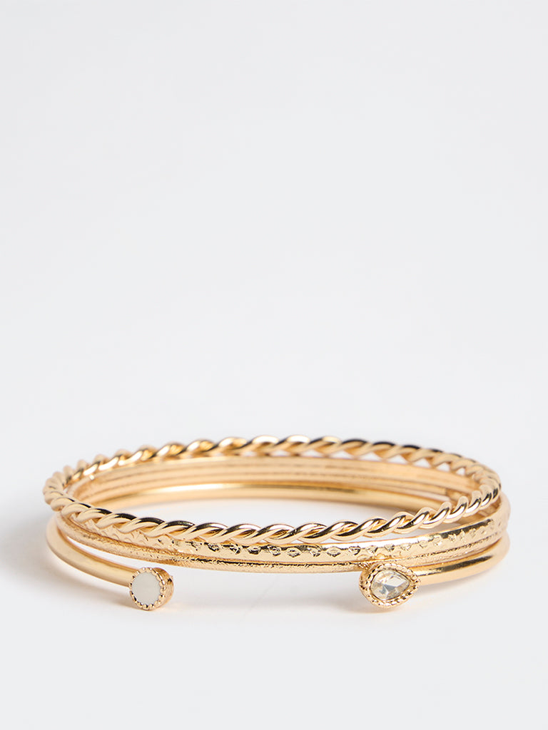 Westside Accessories Gold Bangles - Pack of 4