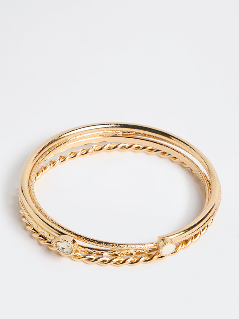Westside Accessories Gold Bangles - Pack of 4