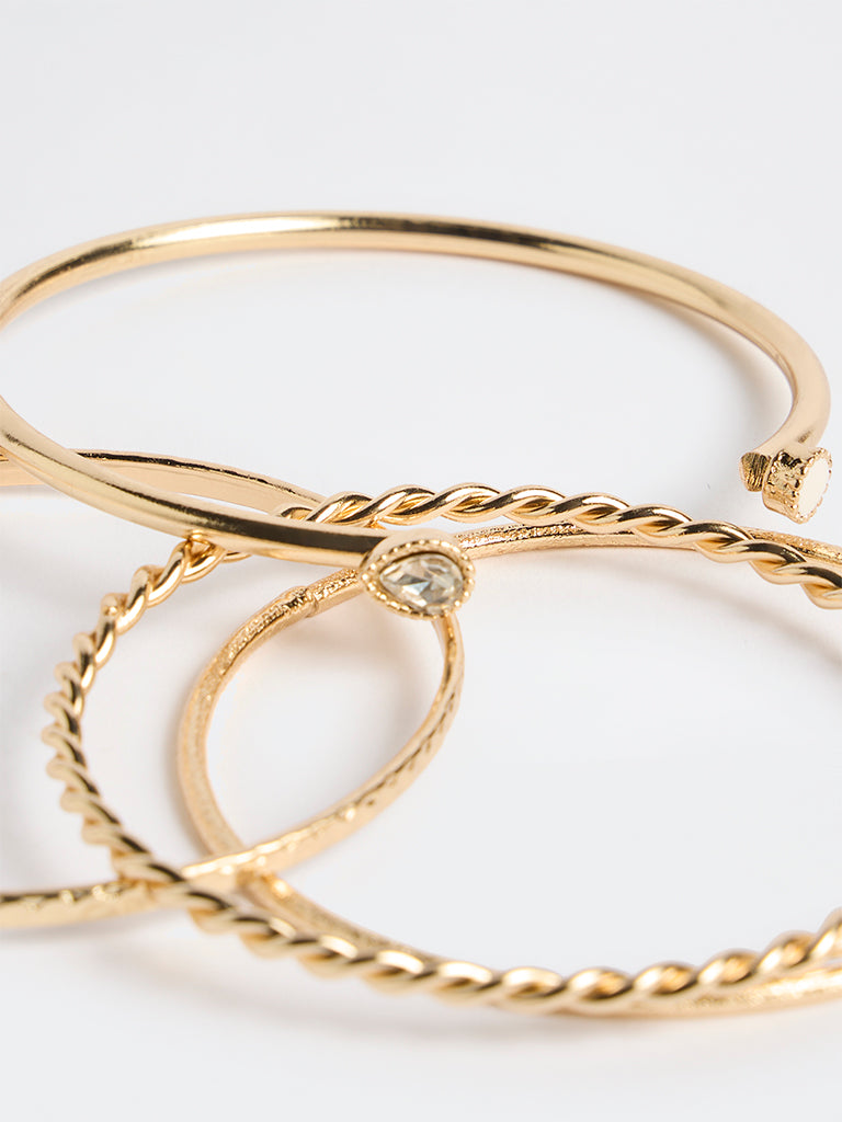 Westside Accessories Gold Bangles - Pack of 4