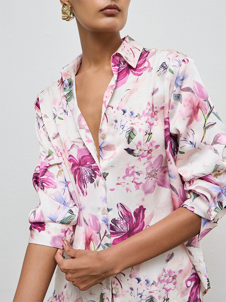 Wardrobe Pink Floral Design Shirt