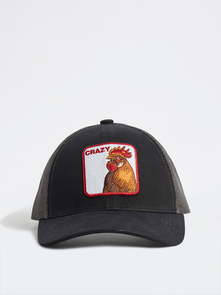 Nuon Black Bird Design Trucker Cap