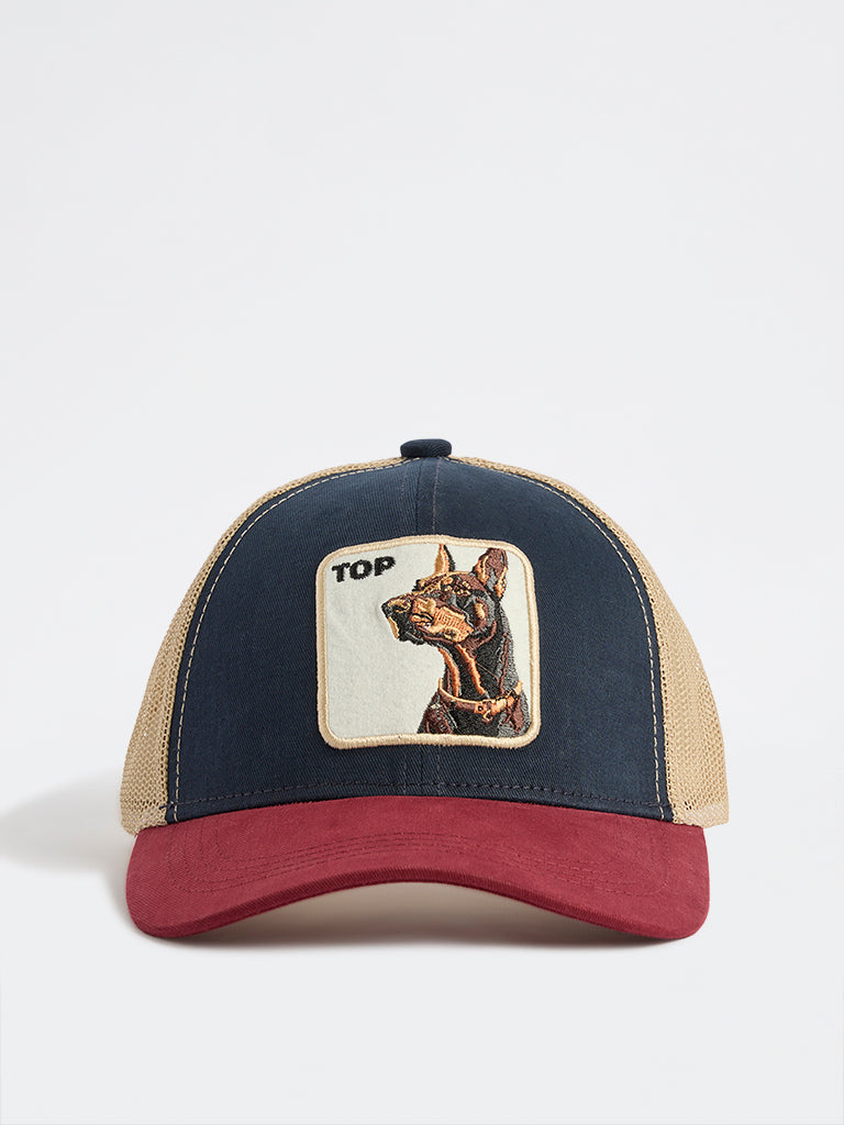 Nuon Blue Animal Embroidered Trucker Cap