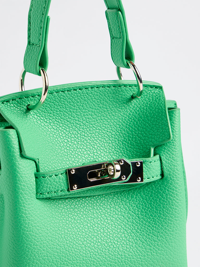 Westside Green Textured Mini Sling Bag