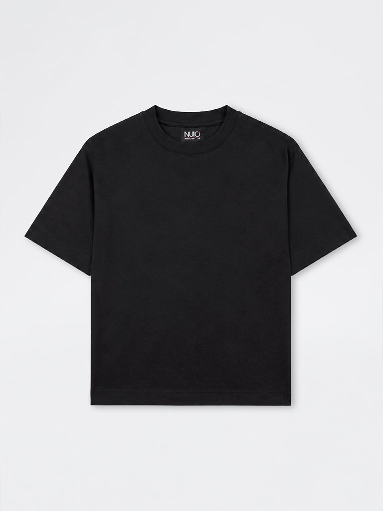 Nuoflexx Black Relaxed-Fit Cotton-Blend T-Shirt