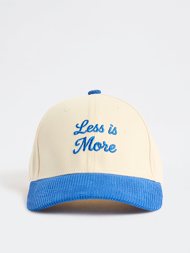Wunderlove  Off-White Text Embroidered Cap