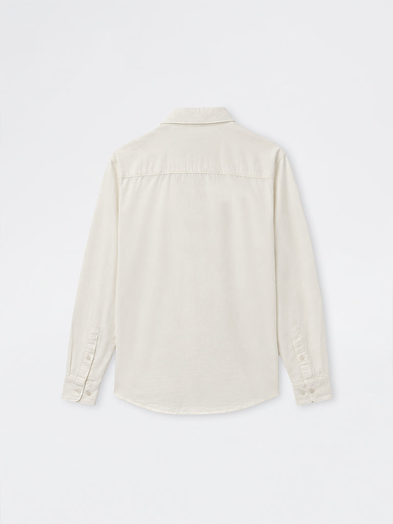 WES Casuals Light Yellow Relaxed-Fit Cotton-Blend Shirt