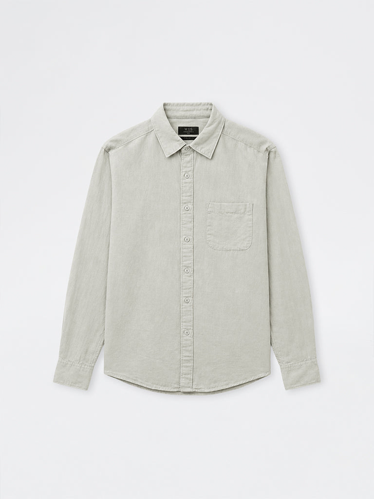 WES Casuals Sage Relaxed-Fit Cotton-Blend Shirt