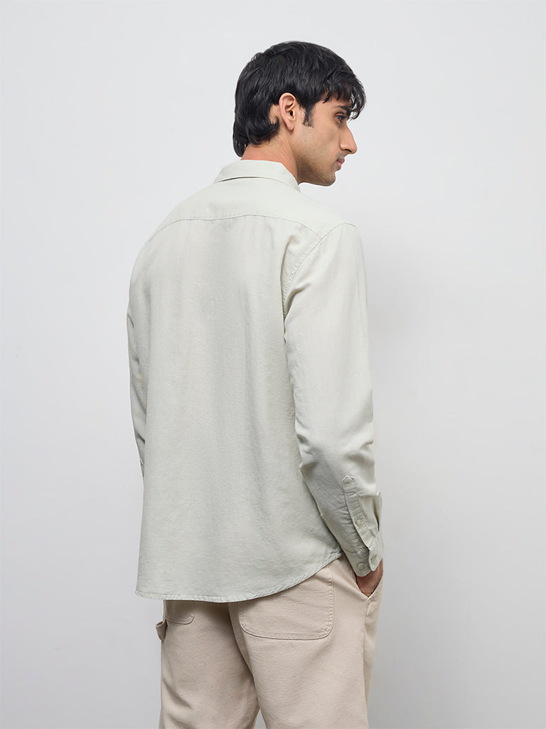 WES Casuals Sage Relaxed-Fit Cotton-Blend Shirt