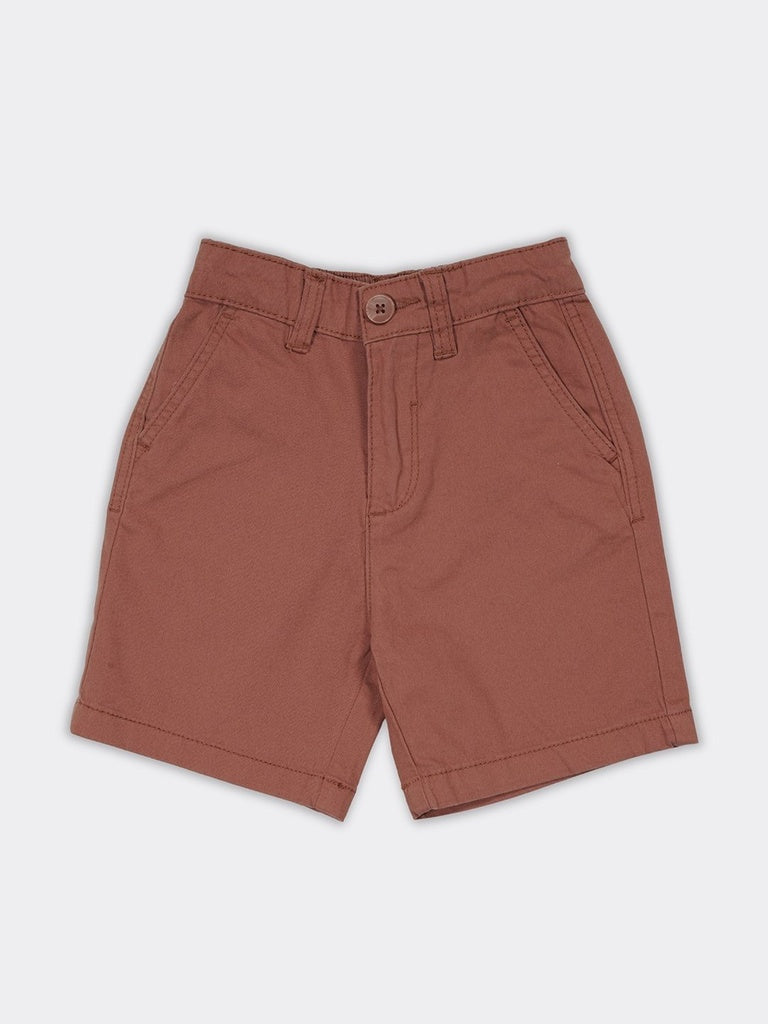 HOP Kids Boys Dusty Rose Mid-Rise Regular Fit Cotton-Blend Shorts
