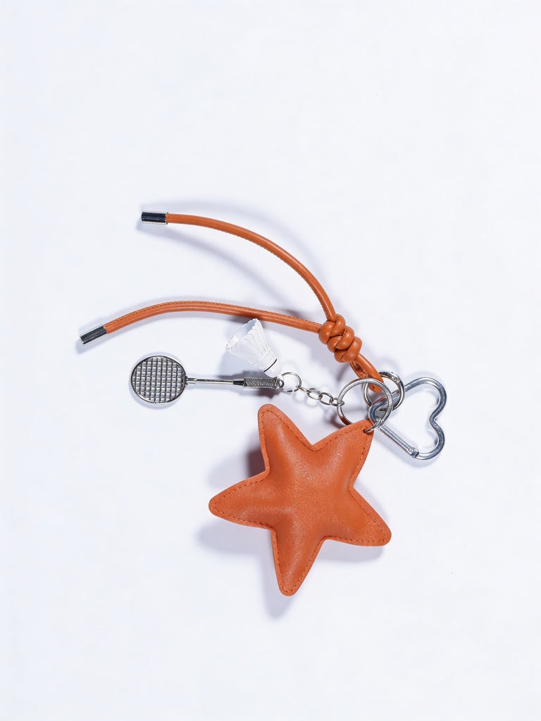 Orange Star Motif Decorative Top Charm Accessory