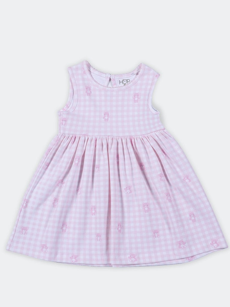 HOP Baby Girls Multi-Colored Printed Fit and Flare Cotton Dress Set
