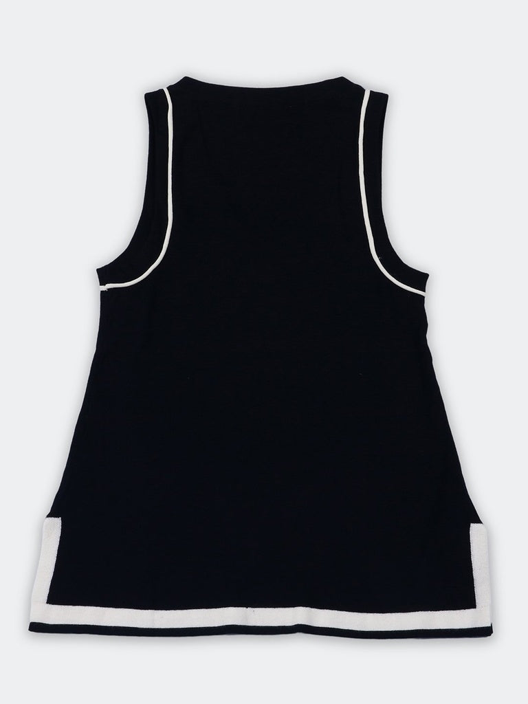 Wunderlove Black Contrast Detailed V-Neck Top
