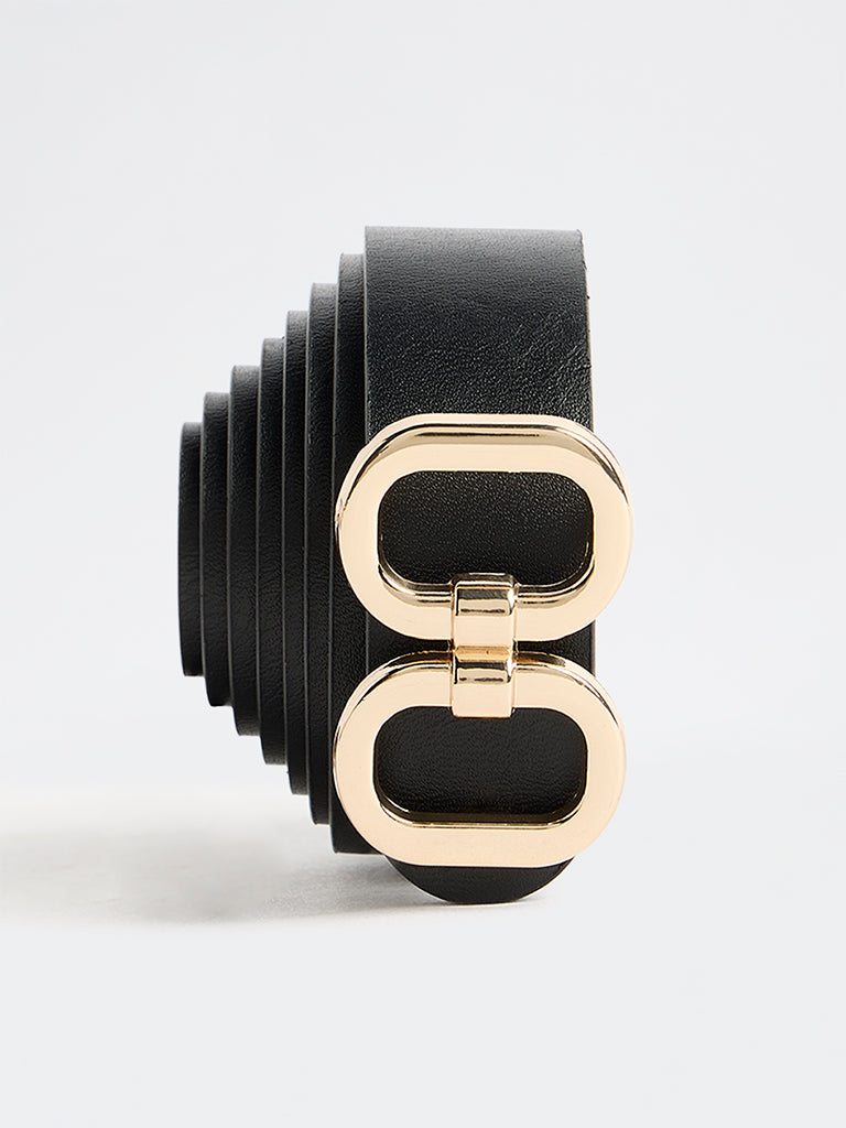 Westside Accessories Black Oval Buckle Belt