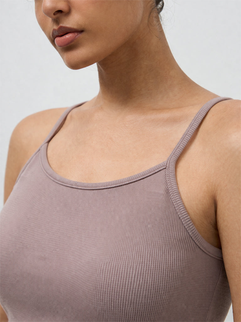 Nuoflexx Taupe Ribbed Top