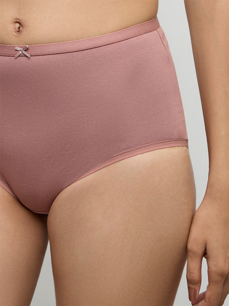 Wunderlove 3-Pack Solid Cotton-Blend High-Rise Briefs