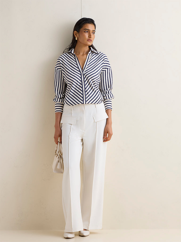 Wardrobe Navy Striped Blouse
