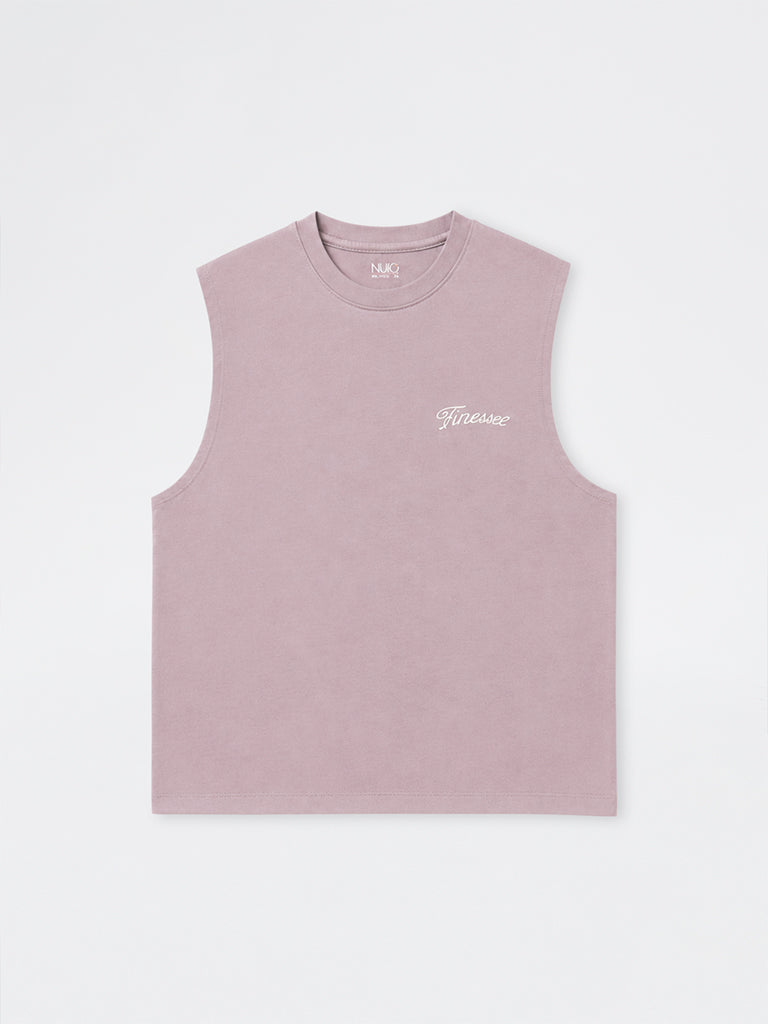 Nuoflexx Mauve Text-Detailed Relaxed-Fit T-Shirt