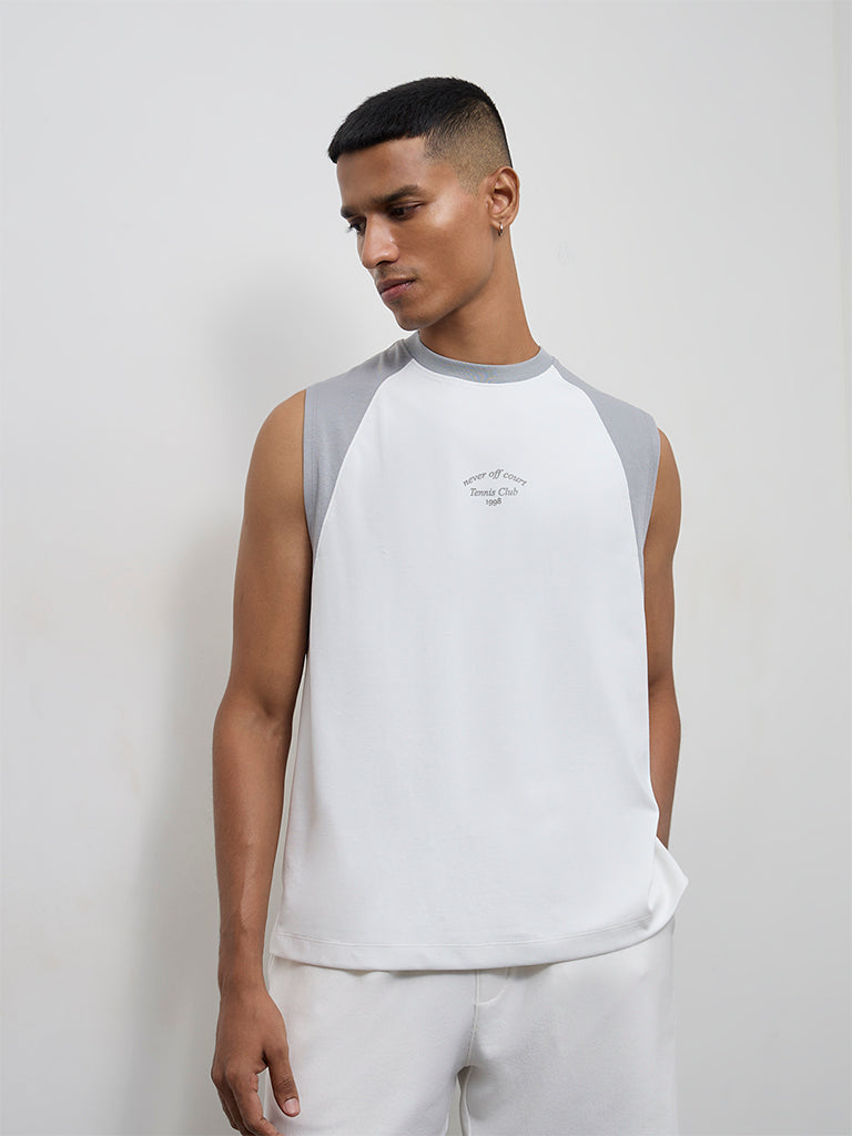 Nuoflexx Off-White Color-Blocked Relaxed-Fit Cotton-Blend T-Shirt