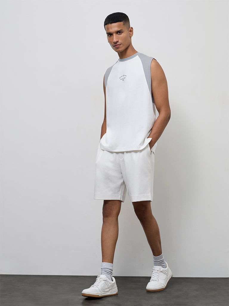 Nuoflexx Off-White Color-Blocked Relaxed-Fit Cotton-Blend T-Shirt