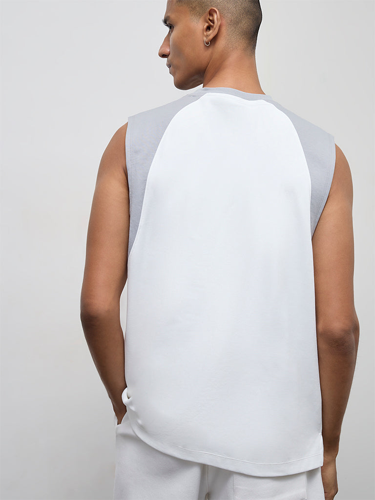 Nuoflexx Off-White Color-Blocked Relaxed-Fit Cotton-Blend T-Shirt
