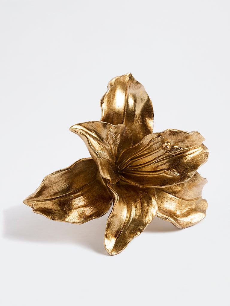 Westside Home Gold Resin Flower Decorative Object