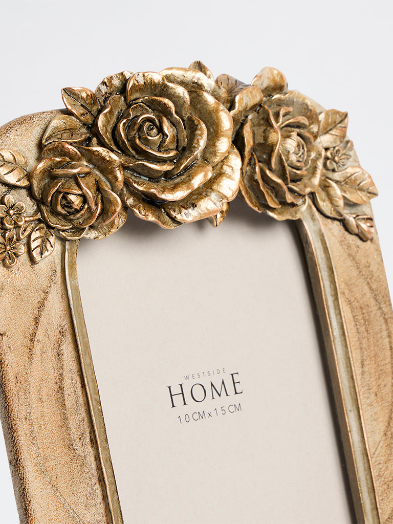 Westside Home Brown Rose-Detail Rectangular Photo Frame