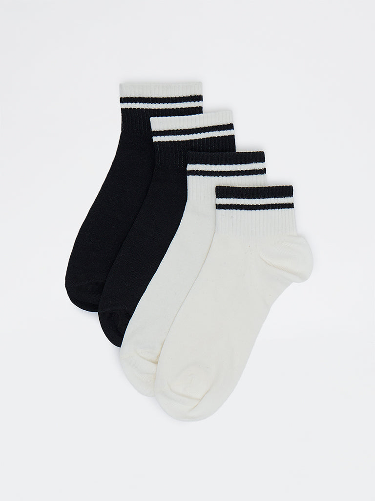 Wunderlove Black Cotton-Blend Socks - Pack of 2