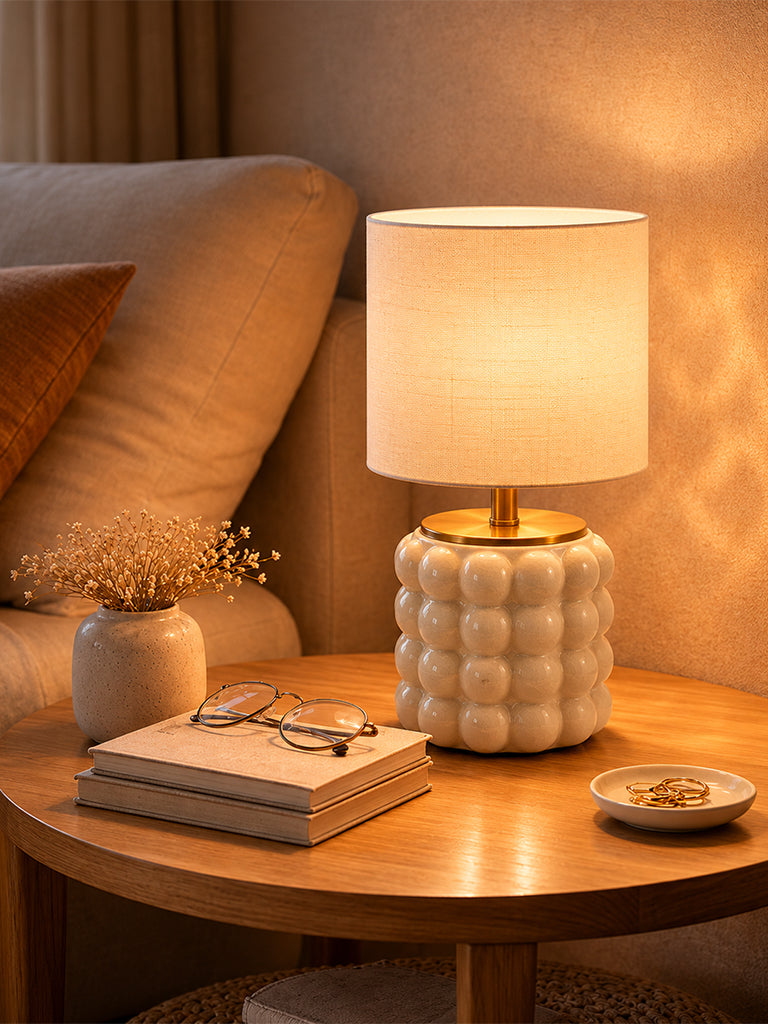 Westside Home Ivory Bubble Ceramic Table Lamp