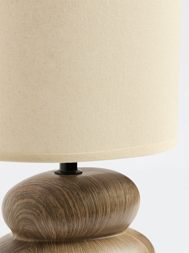 Westside Home Dark Brown Pebble Wood Table Lamp