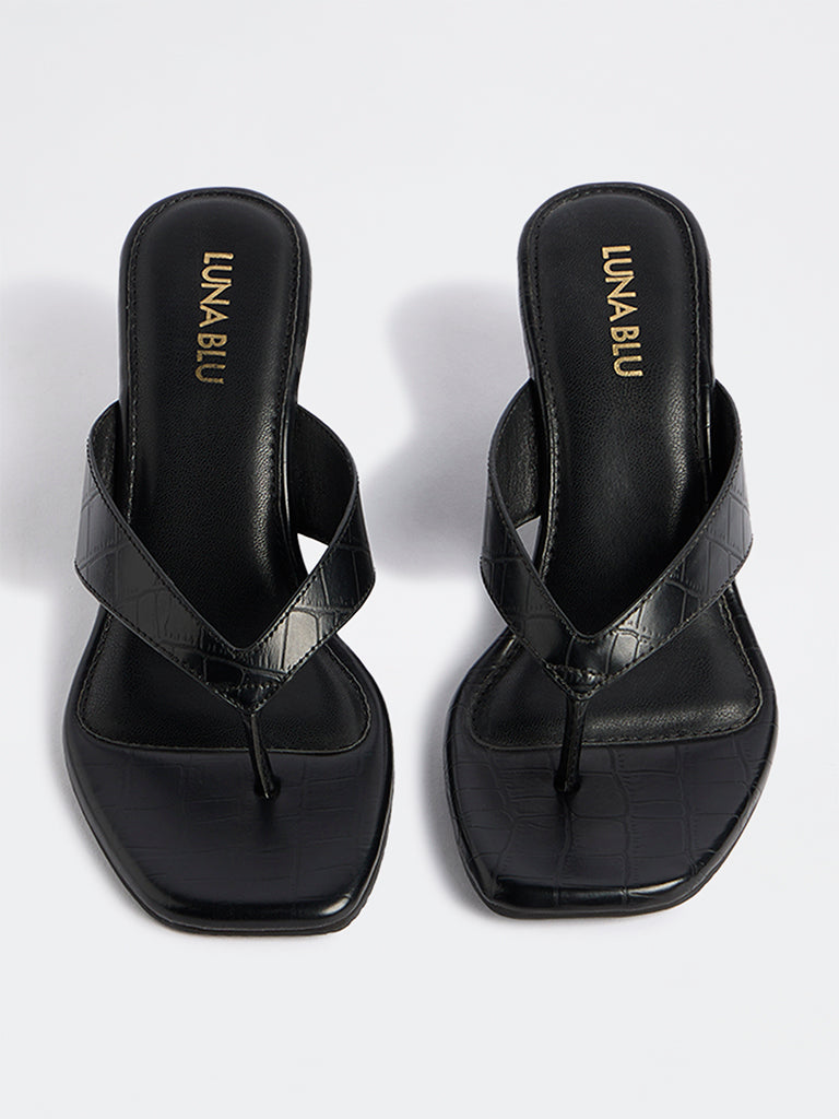 LUNA BLU Black Heel Sandals