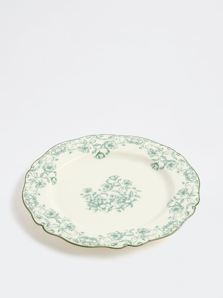 Westside Home Off-White Floral Printed Jardin Side Plate