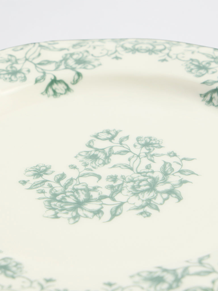Westside Home Off-White Floral Printed Jardin Side Plate