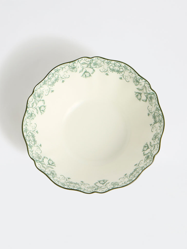 Westside Home Off-White Floral Printed Jardin Bowl