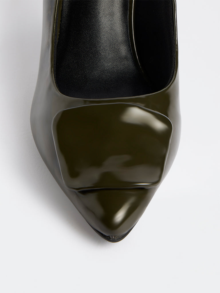 LUNA BLU Olive Slingback Heel Shoes
