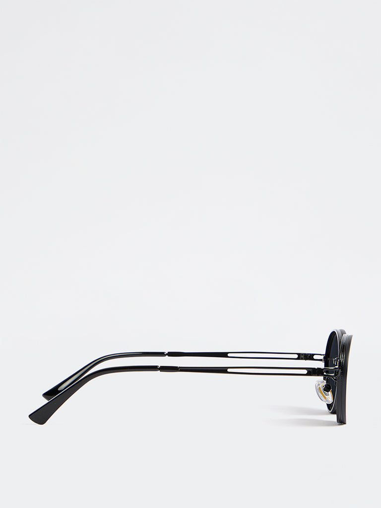 Westside Accessories Black Oval Sunglasses - Comes with a Pouch and Cleaning Cloth